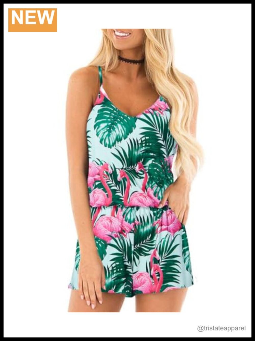 Sleeveless Short Romper with Pockets Adjustable Spaghetti Strap Casual